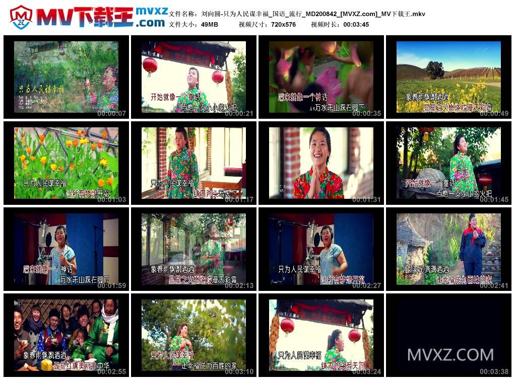 刘向圆-只为人民谋幸福_国语_流行_MD200842